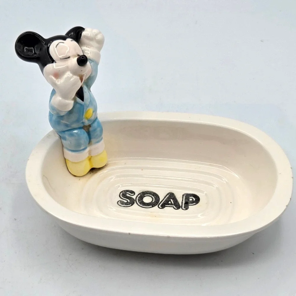 VINTAGE Walt Disney Mickey Mouse Porcelain‎ Soap Dish Limited Edition Japan
